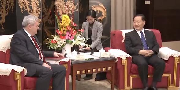 Czech Communist leader Vojtěch Filip with Sichuan provincial Party Secretary Peng Qinghua 彭清华, January 2019. Source: CCTV